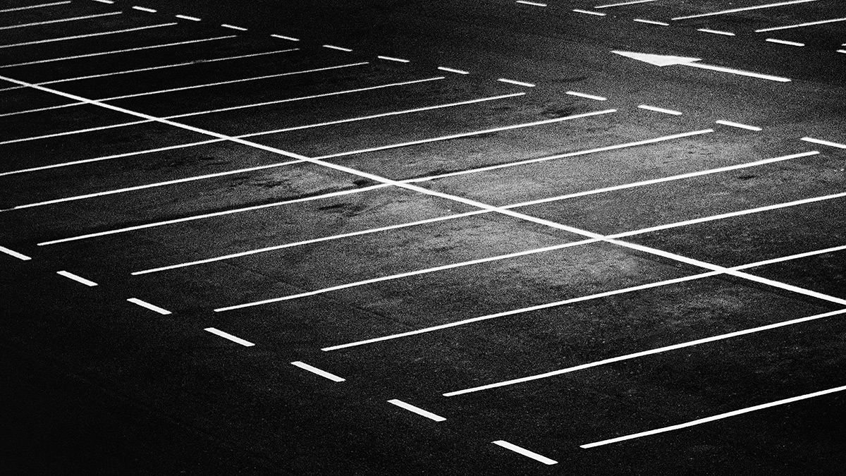 empty parking lot at night